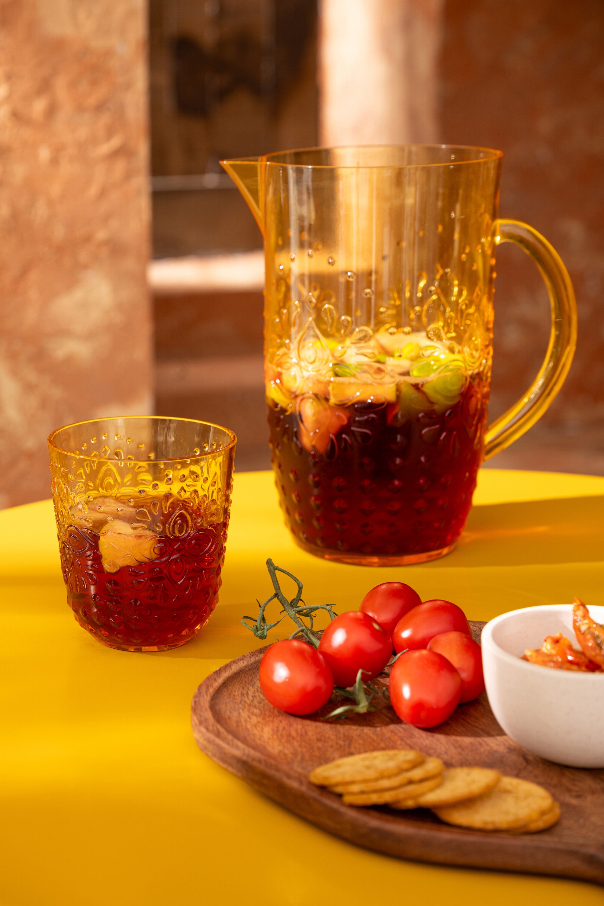 J-Line glas - kunststof - geel - doos van 6