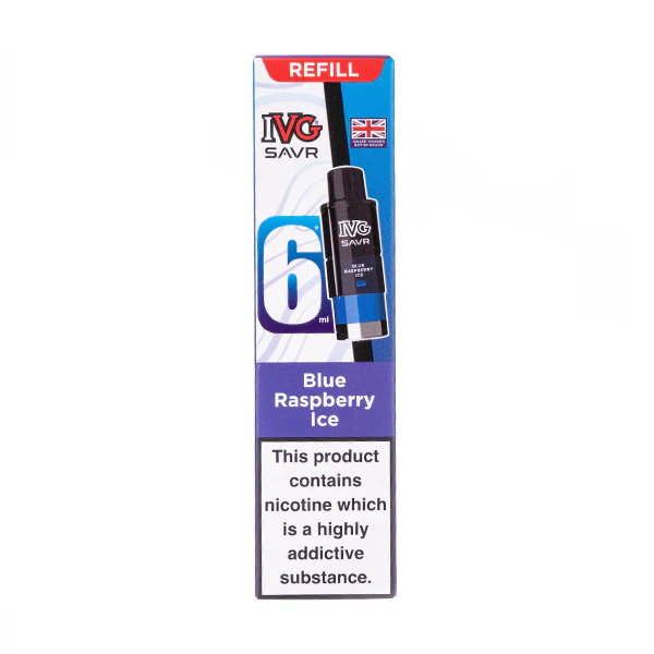 Blue Raspberry Ice SAVR Prefilled Pod + Refill by IVG