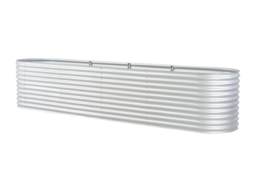 Arriate de acero galvanizado plateado 400x80x81 cm