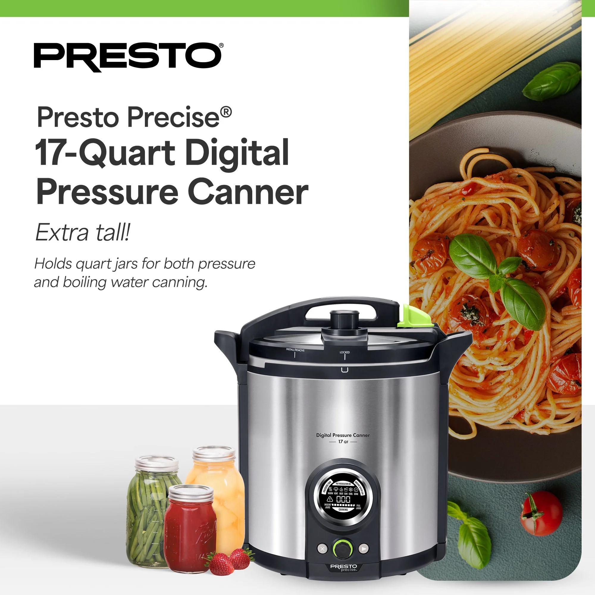 Presto Precise 02152 17 Qt Stainless Steel Electric Pressure Canner, Silver - Image 2