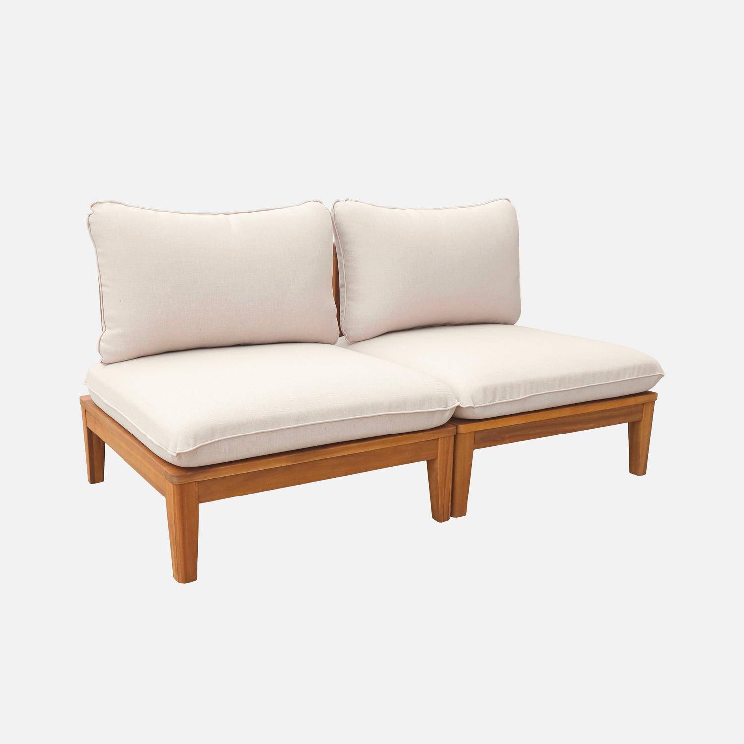 Yona - Sillón modular de jardín de madera de acacia, 2 plazas