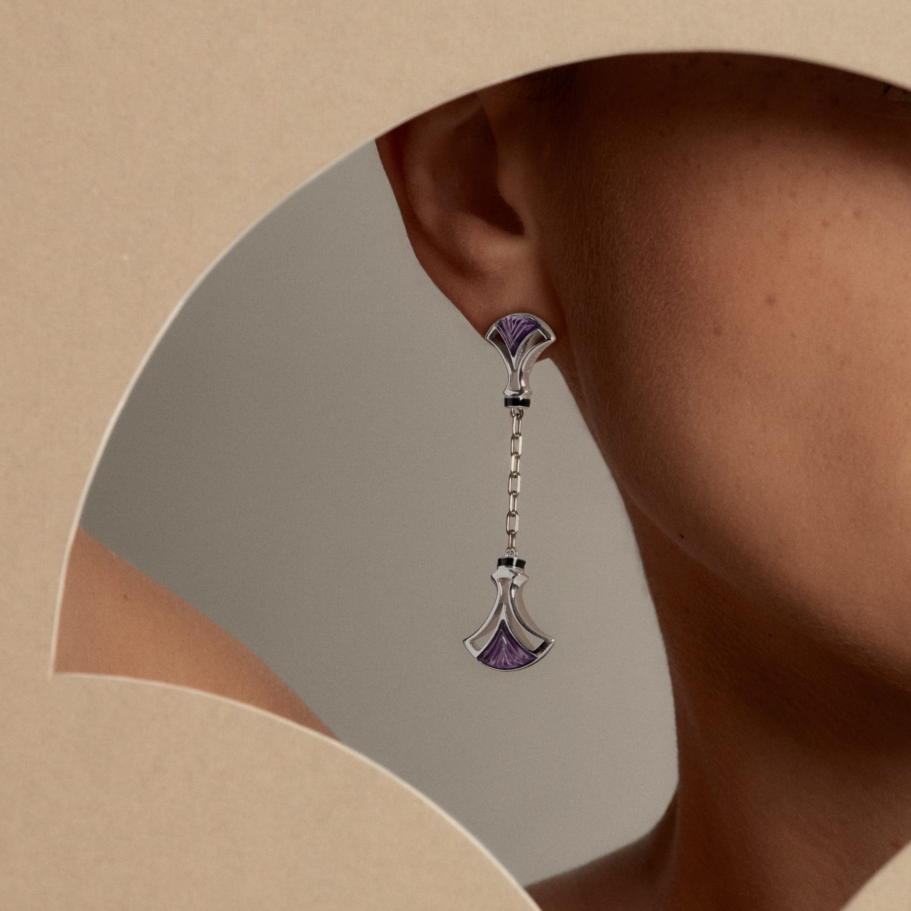 BOUCLES D'OREILLES LARCADE - CRISTAL INCOLORE, PLAQUÉ OR JAUNE 18 CARATS