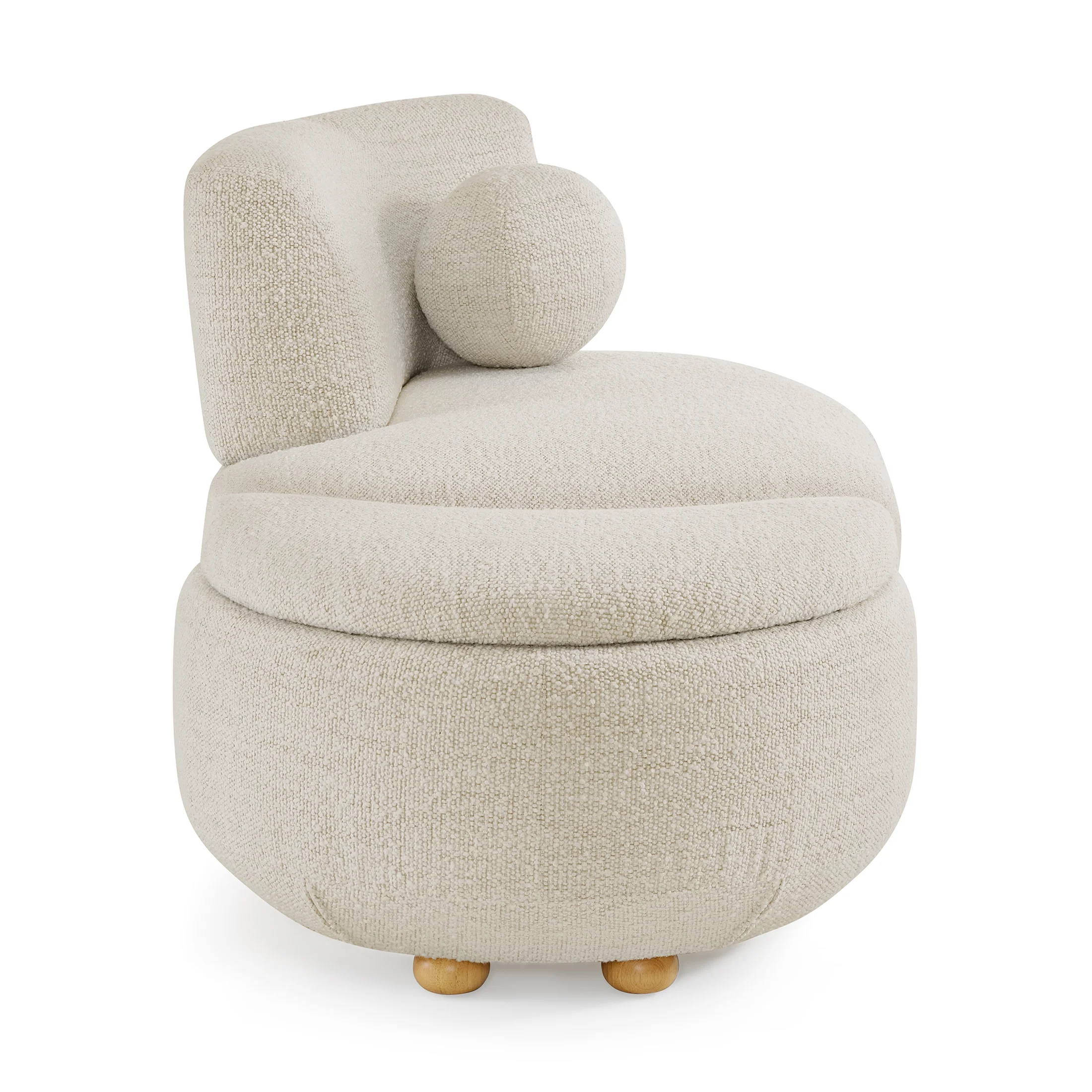 Better Homes & Gardens Juliet Modern Boucle Chaise & Storage Ottoman, Pearl - Image 7