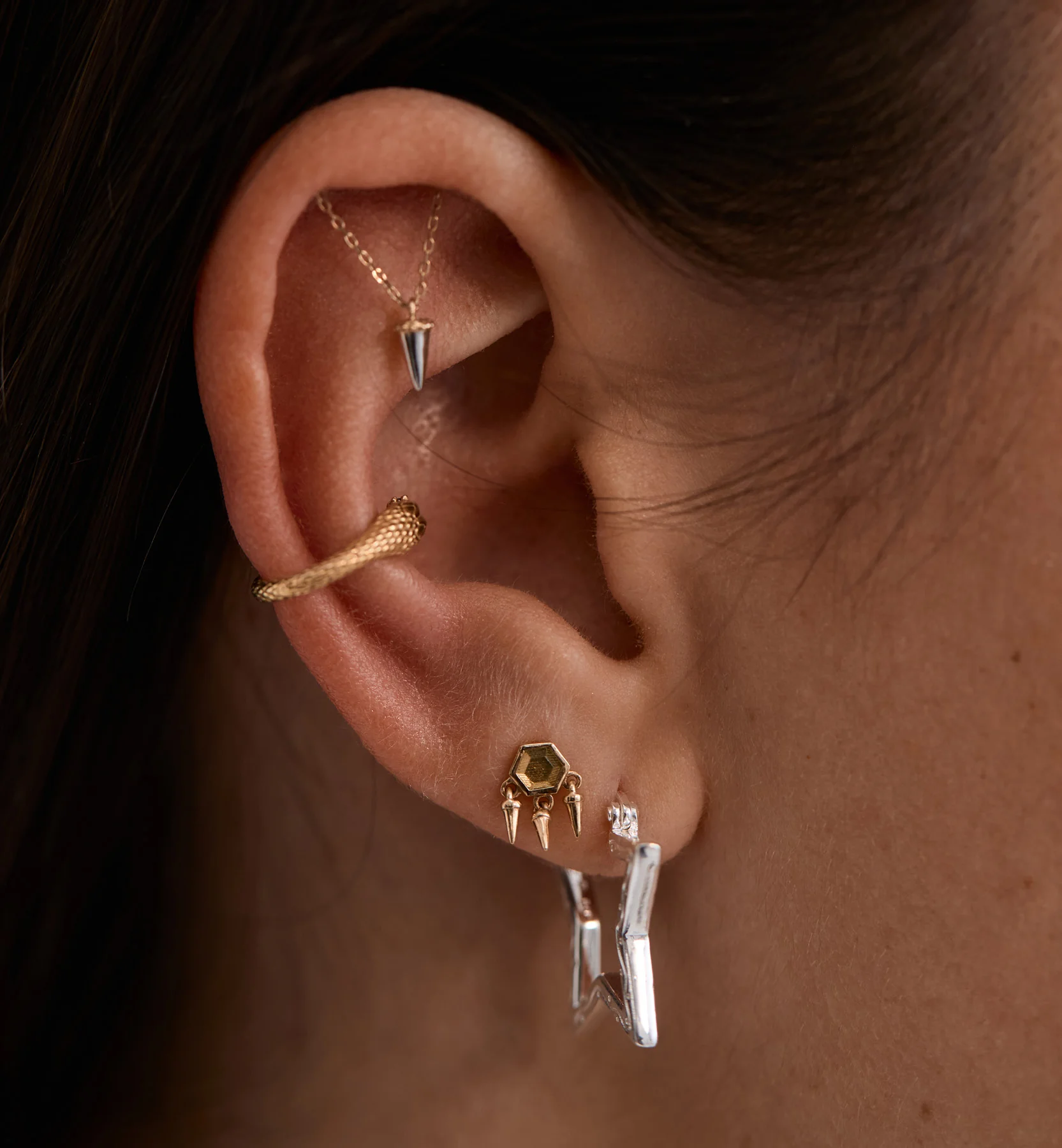 Single Ophelia Stud Earring 14K