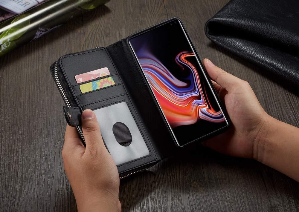 SAMSUNG Weave Texture Zipper Wallet Magnetic Detachable 2 In 1 Case