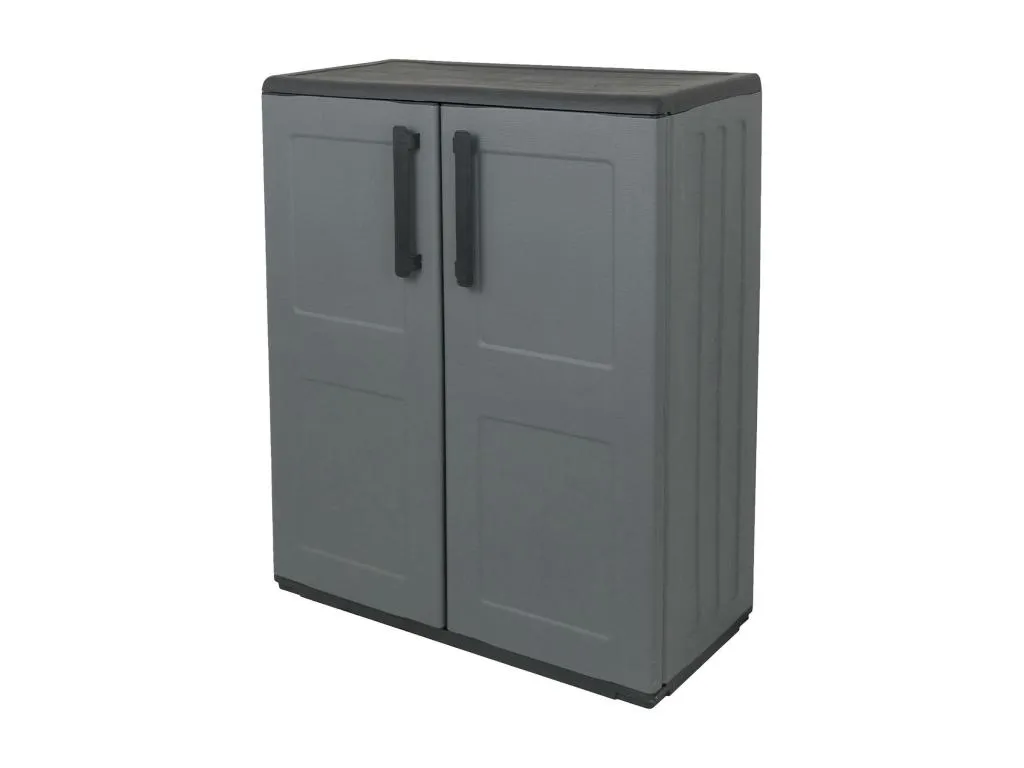 Armario de exterior Vivirsingular mueble multiusos para balcón con 2 puertas originario de Italia medidas 68x37x84 cm acabado en cuadros mrig68988