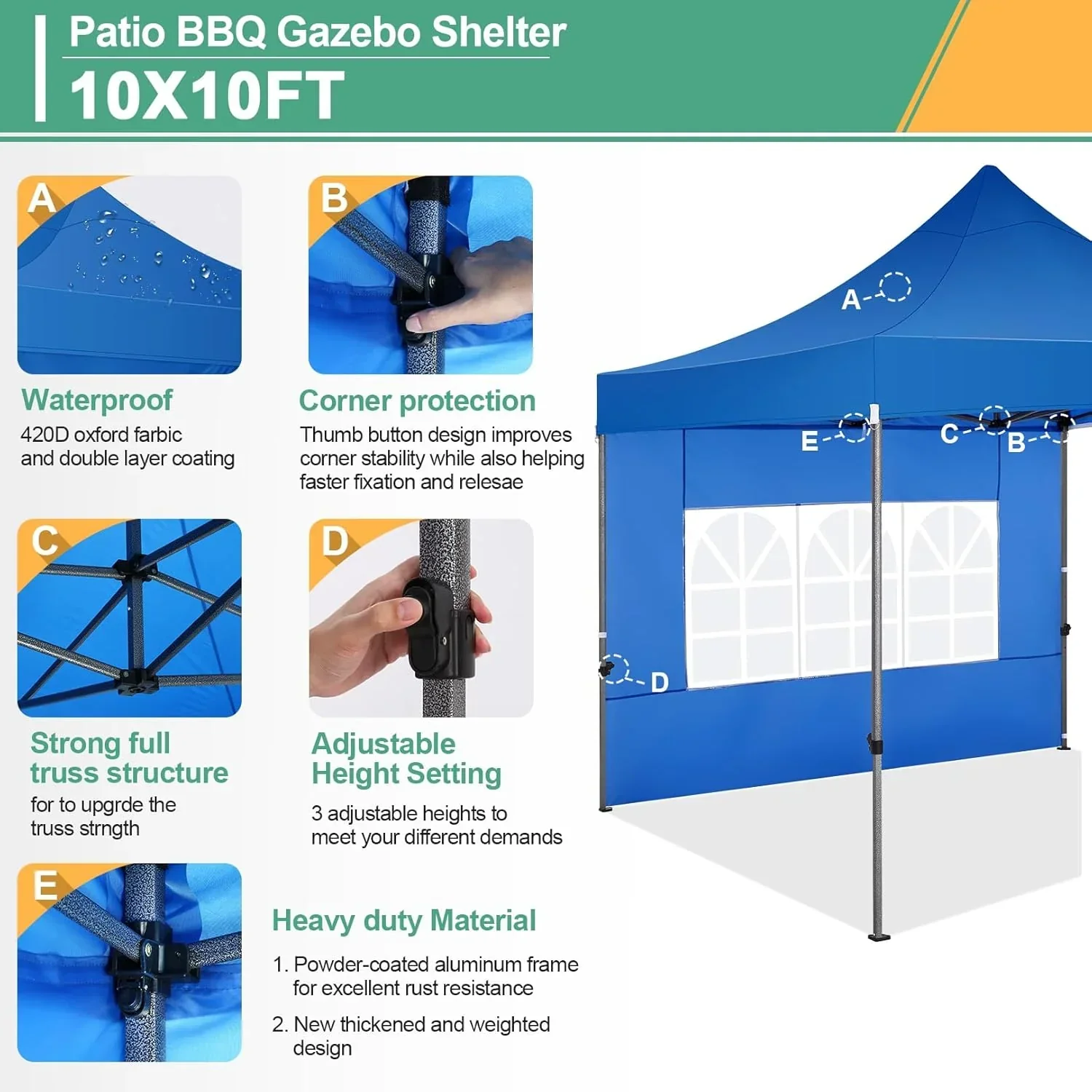 COBIZI 10x20 Heavy Duty Pop up Canopy Tent 6 sidewalls Commercial Canopy Wedding Party Tents
