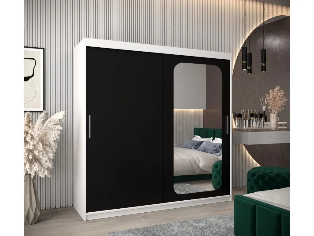 ARMARIO Jmmhogar T2 DE PUERTAS CORREDERAS 200/200/62 2 puertas (blanco/negro)