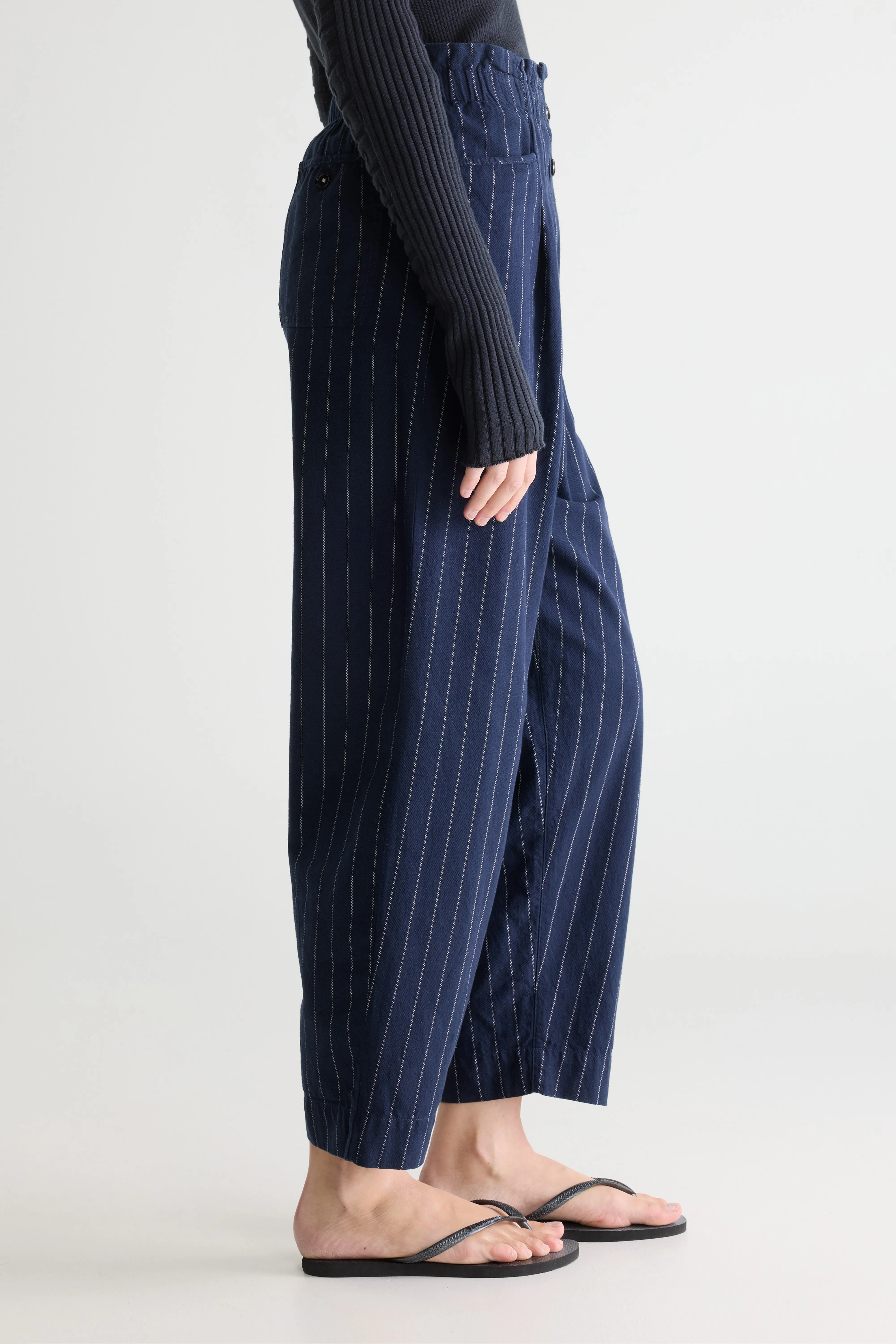 Bellerose Lilo paperbag navy trousers (252 / W / STRIPE A)