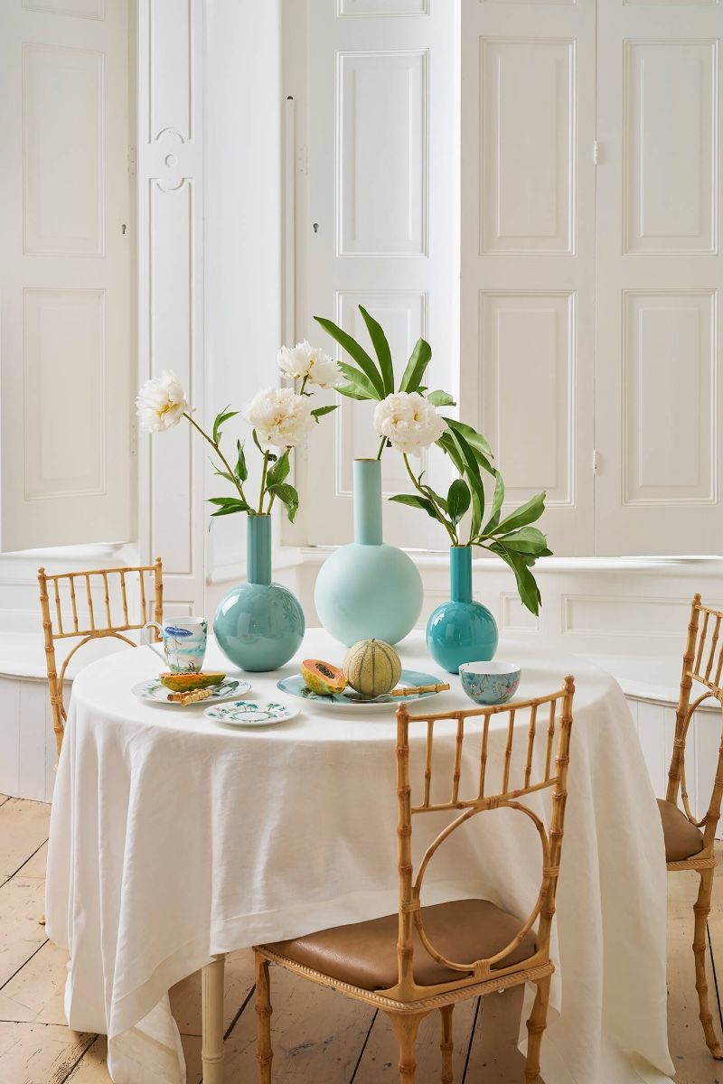 Vase Metal Medium Blue 33cm