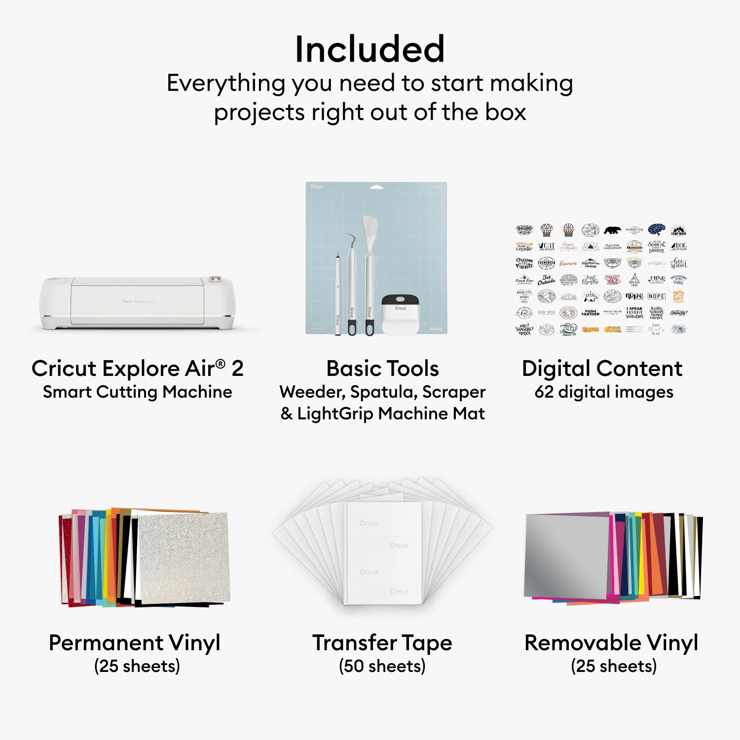 Cricut Explore Air 2 Bundle Cutting Machine with 100 Pieces of Vinyl and Tools - Image 3