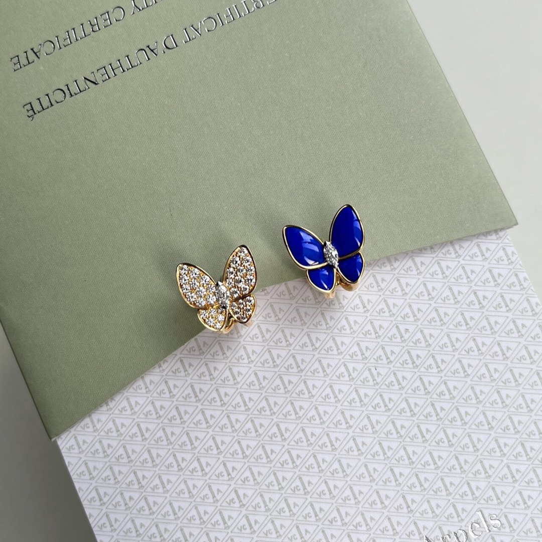 VCA Asymmetric Lapis Lazuli Butterfly Earrings - Original Replica Club