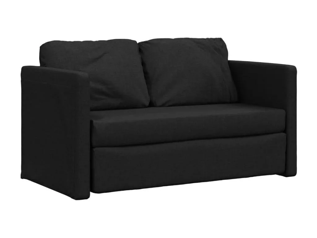 Sofá cama de suelo 2 en 1 tela negro 112x174x55 cm CNOM70332