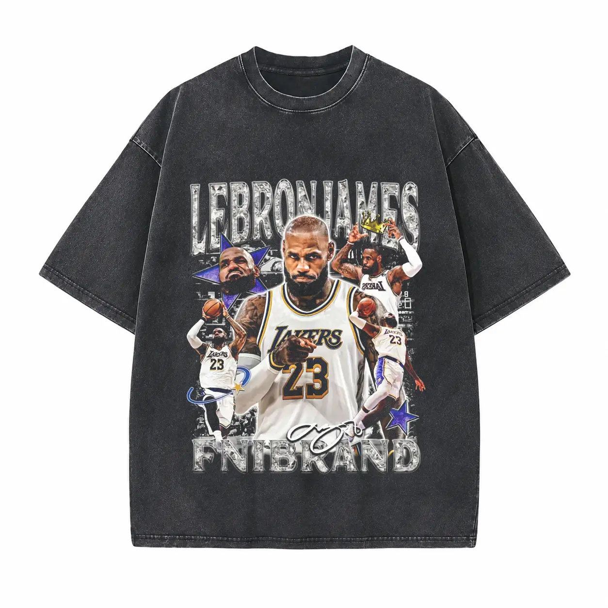 Aesthetic Basketball Sports Portrait Printed Unisex Washed T-Shirt