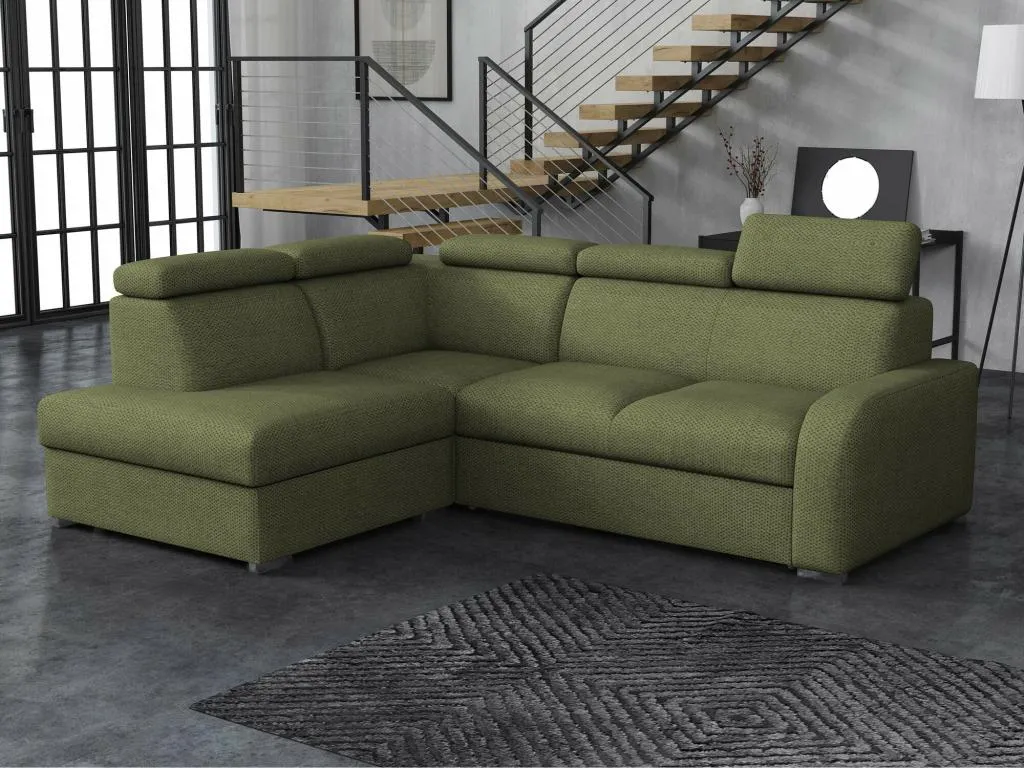 Sofá rinconero Sancaldeco 229 Verde Función de descanso Caja de ropa de cama 250x200cm 14340IEUE
