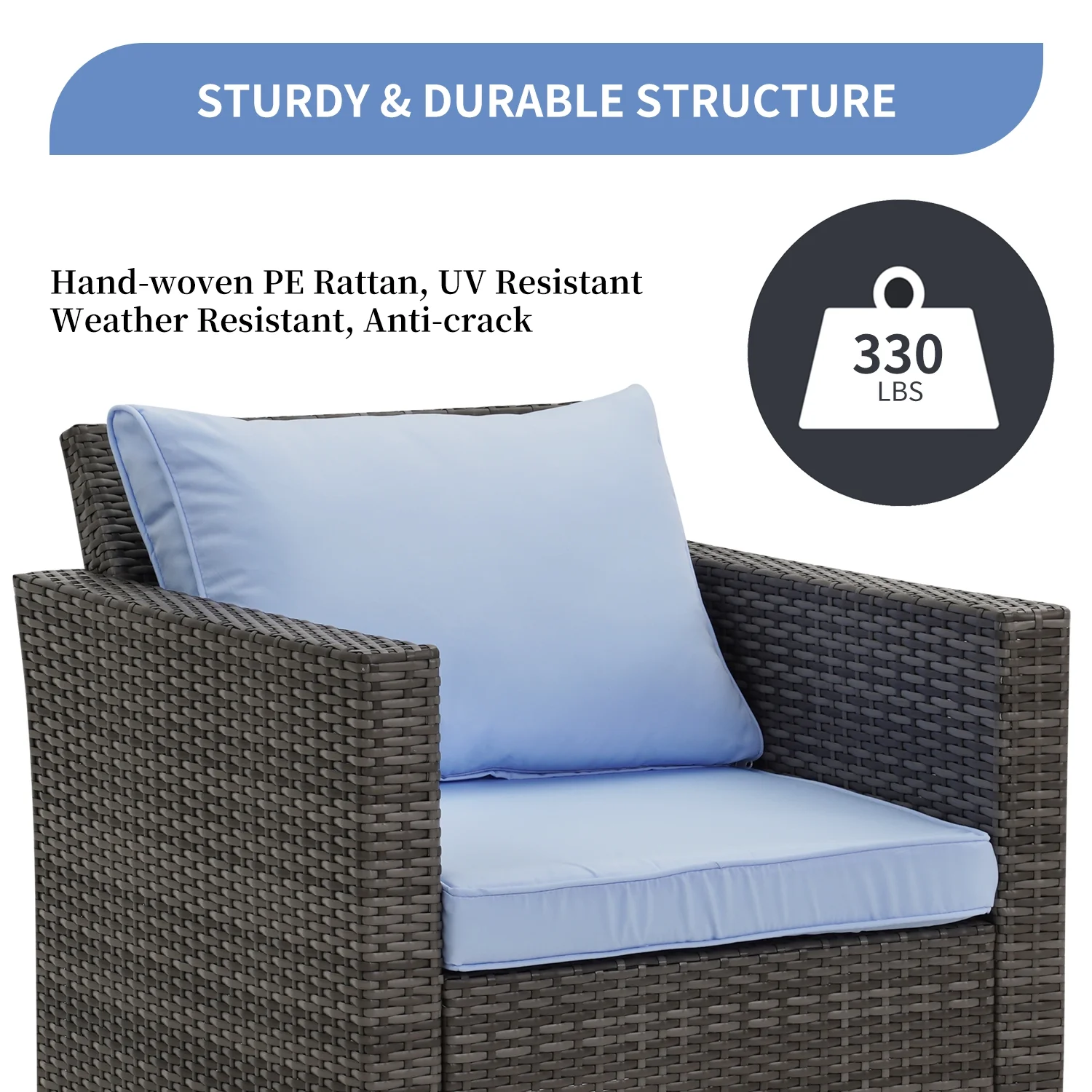 Ainfox 7 Pcs Outdoor Patio Furniture Sofa Set on Sale, Grey Rattan Grey Cushion