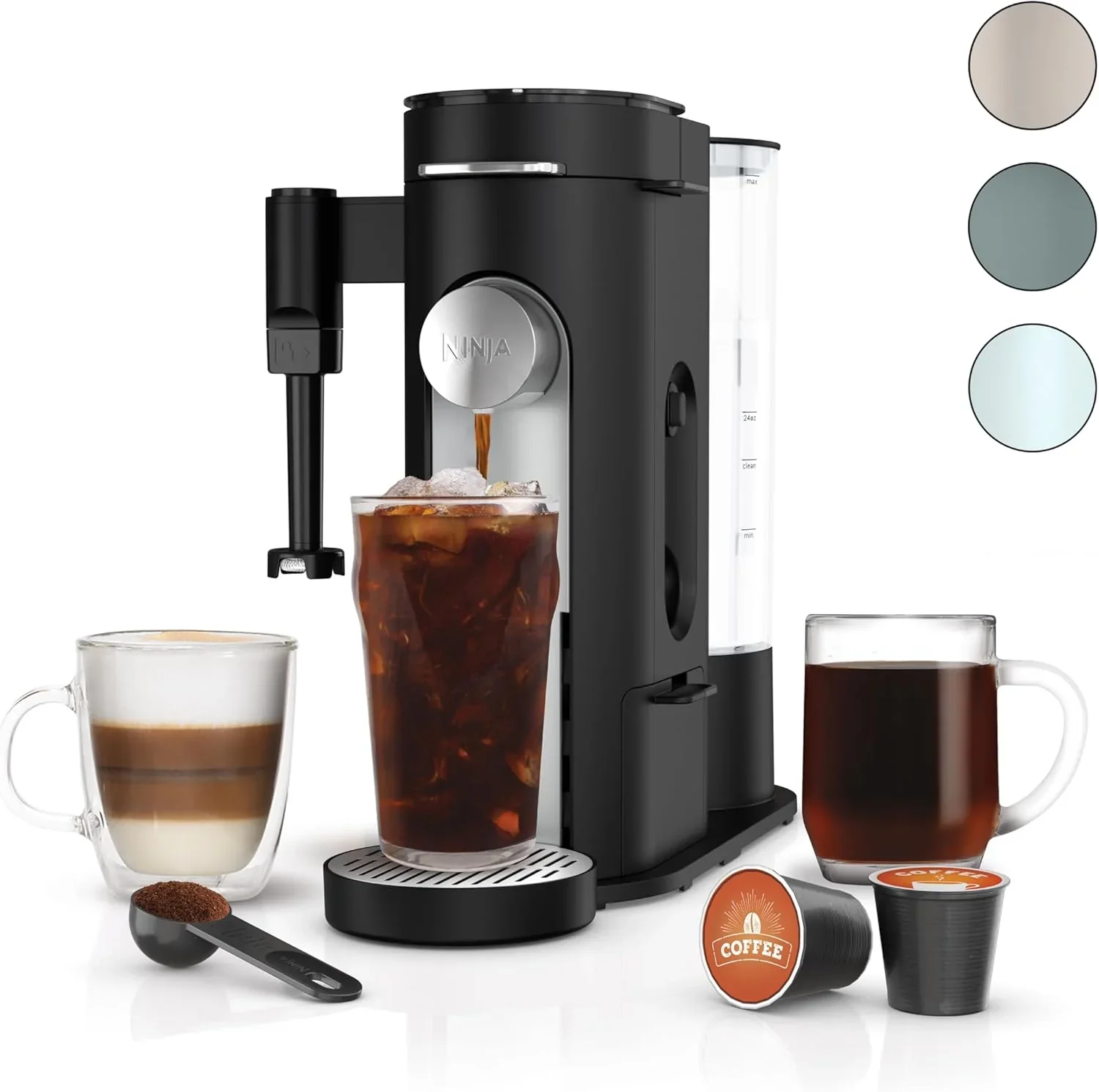 Ninja Coffee Maker Single Cup Brews with pods and grounds K-Cup compatible 4 brewing methods