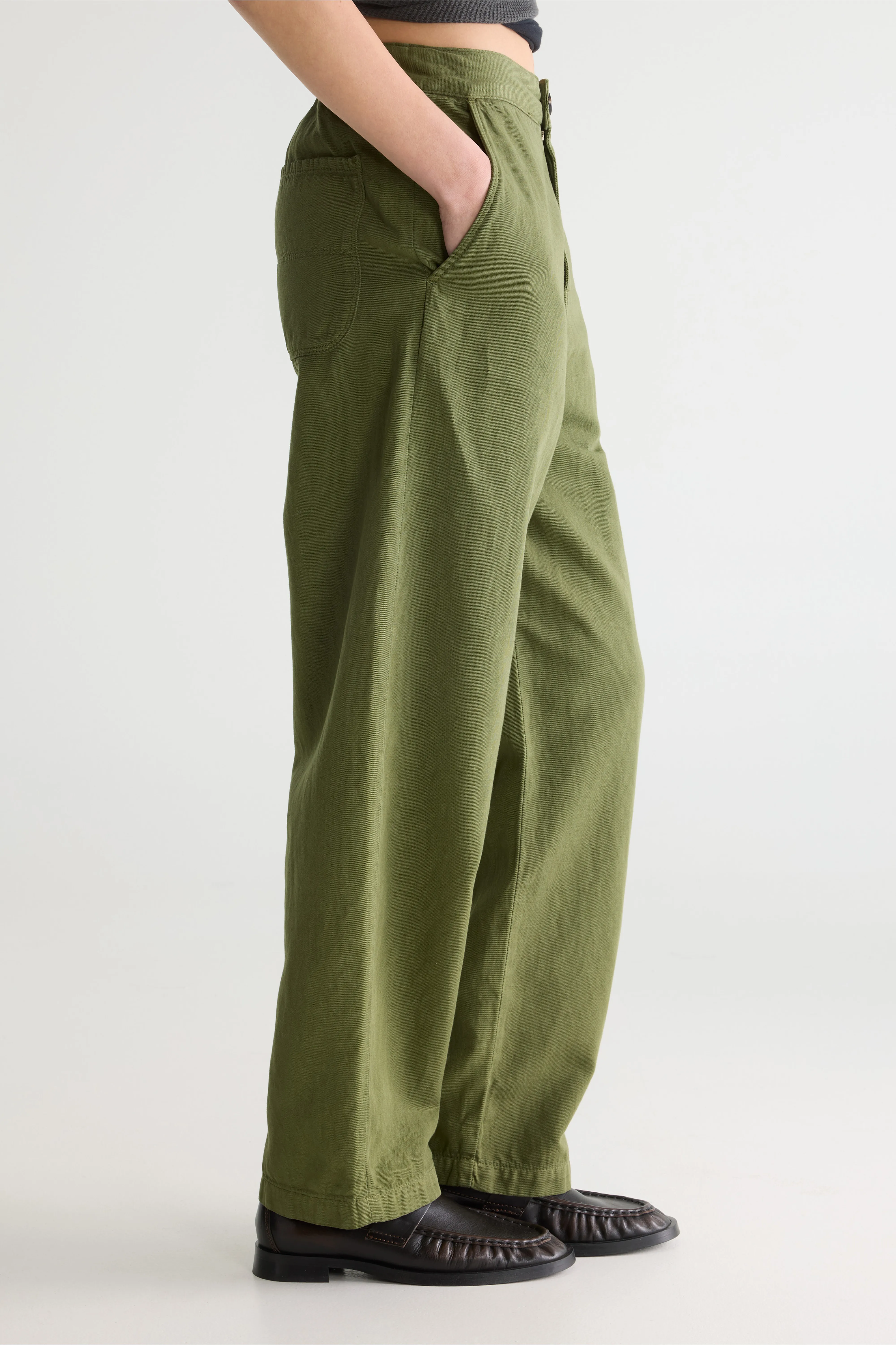 Bellerose Pasop relaxed khaki trousers (252 / W / ARMY)