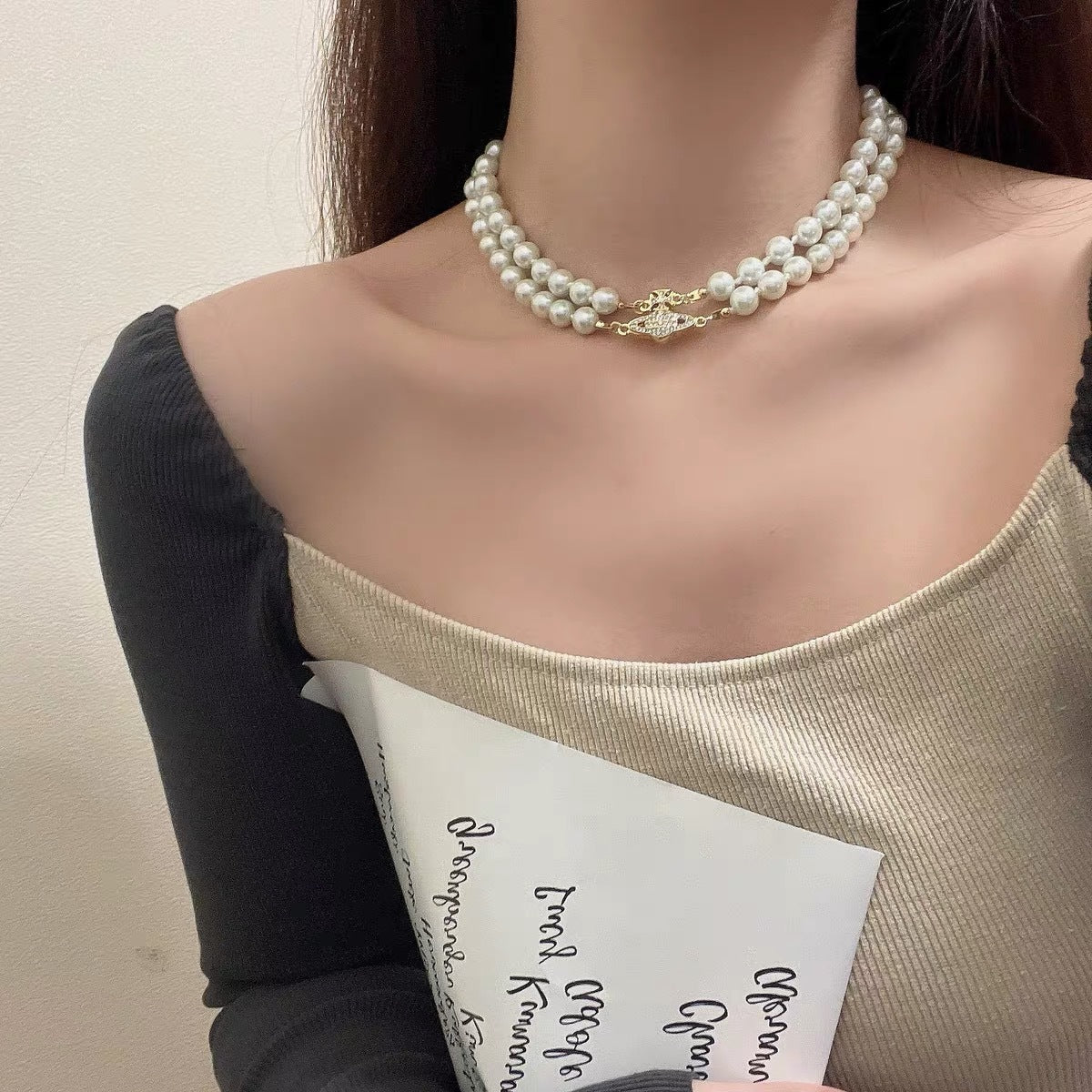 Vivienne Westwood 2 Row Pearl Necklace - Original Replica Club