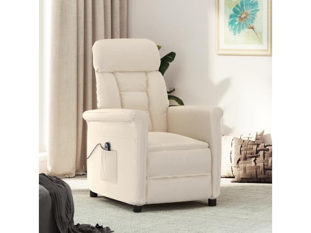 Sillón reclinable eléctrico microfibra beige