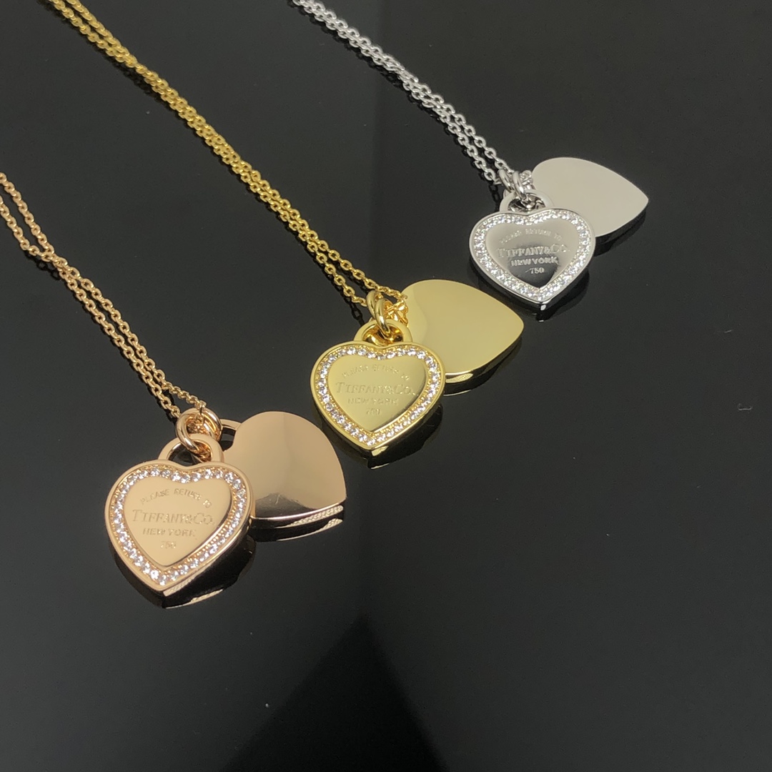 Tiffany Double Heart Pendant Necklace - Original Replica Club
