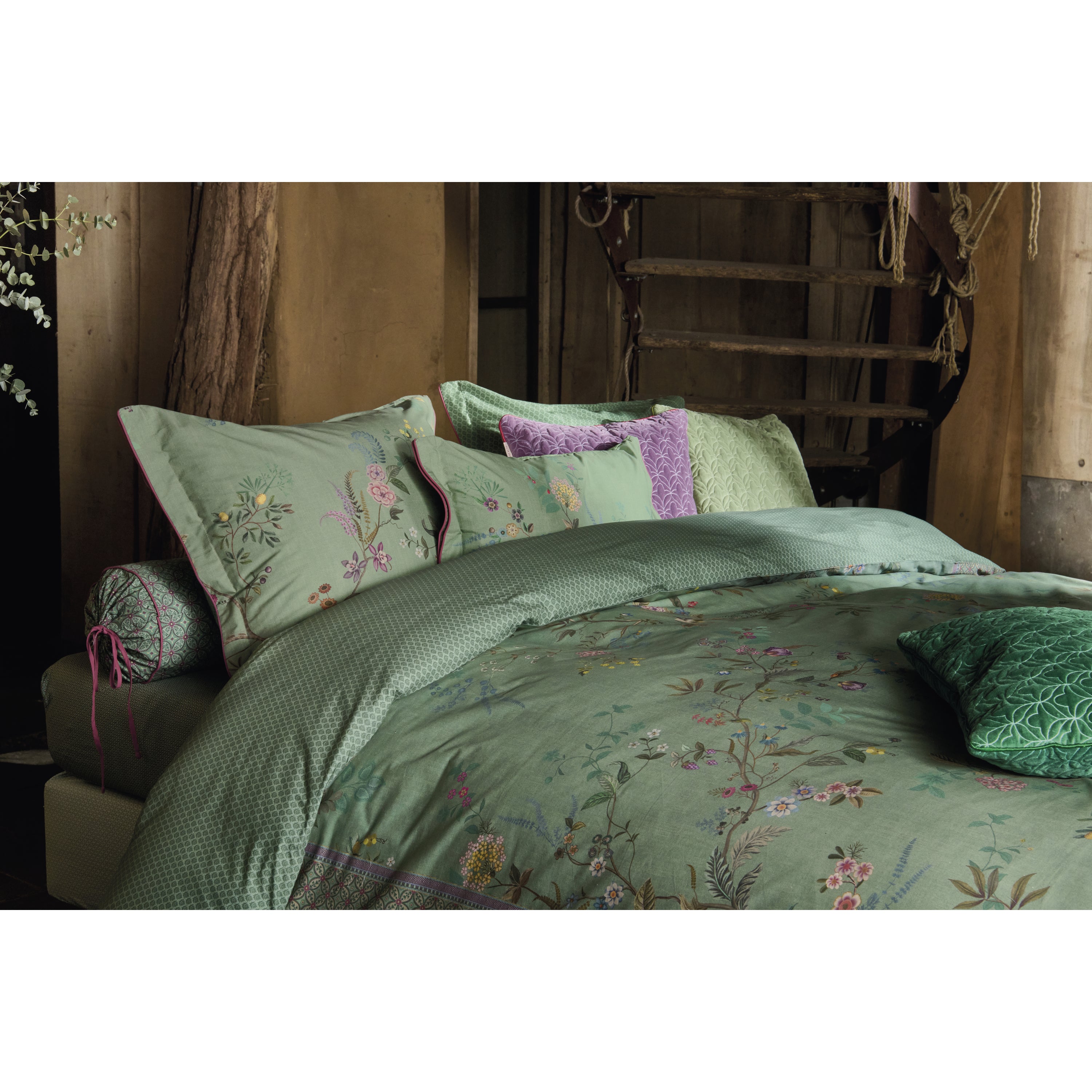 Pip Studio Bustani Dekbedovertrek 240 x 200/220 cm - Groen