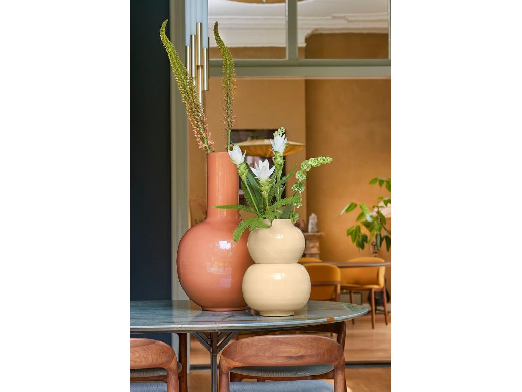 Jarrón de Hierro - 26 x 26 x 37 - Beige - BOYD