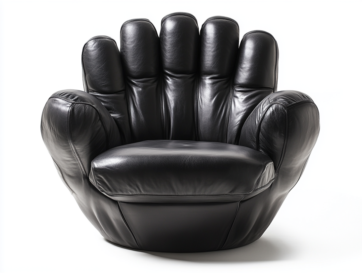 Sillón individual forma original negro piel sala estar 100 cm