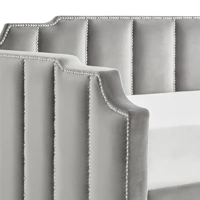 iNSPIRE Q Modern Chareau Glam Grey Velvet Daybed