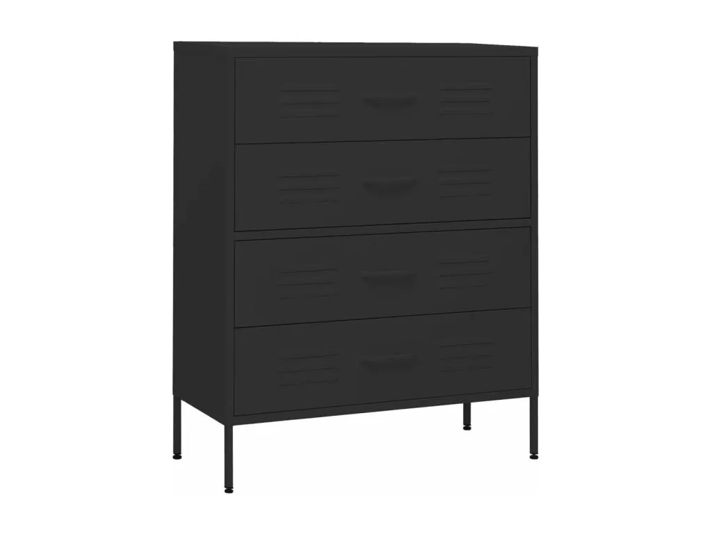 Armario de cajones de acero negro 80x35x101.5 cm 96304xtjo