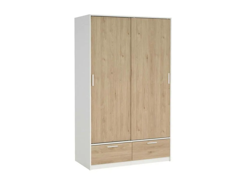 Armario 2 puertas Banakdecoracion Muebles de dormitorio Vestidor Armario de ropa 121x60 h200 cm Blanco y Banakdecoracion 30960JBPR