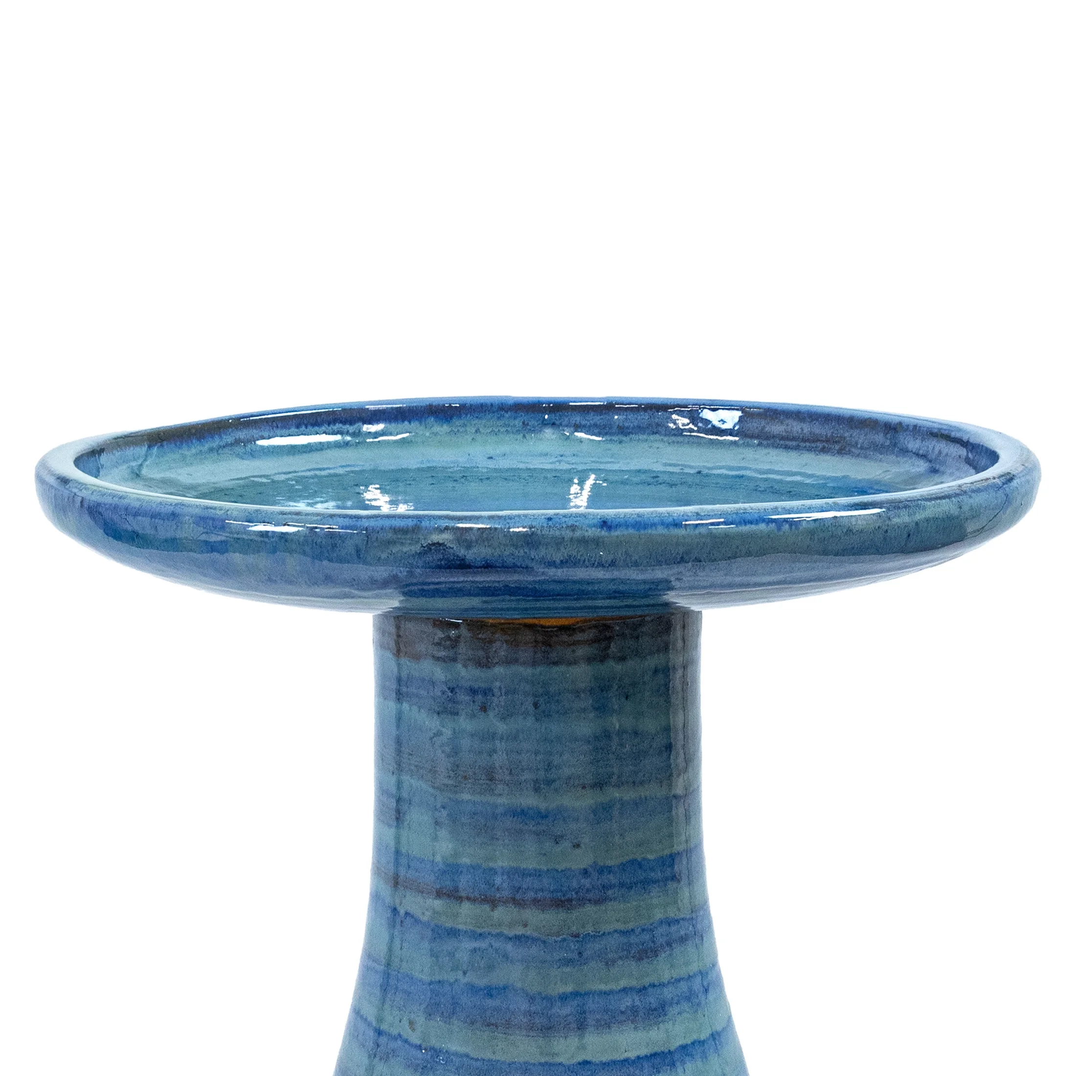 Sunnydaze Freestanding Ceramic Outdoor Bird Bath, Glazed, UV-Resistant Galaxy Blue Finish - Image 27