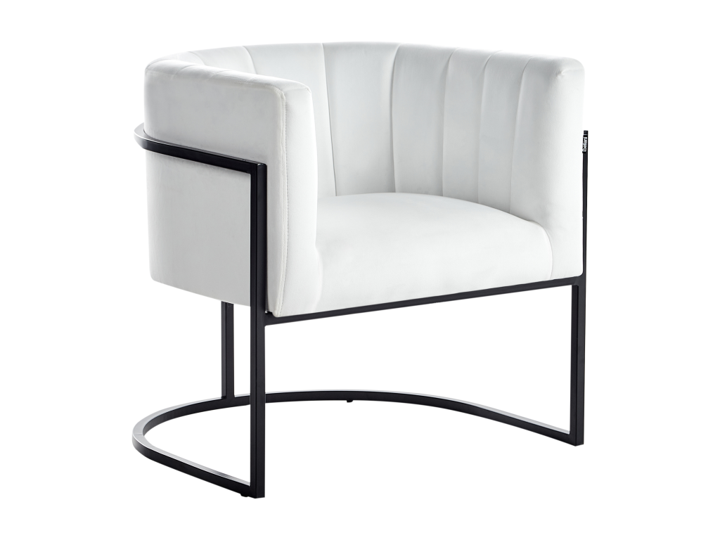 Sillón Homelyvo Terciopelo Blanco