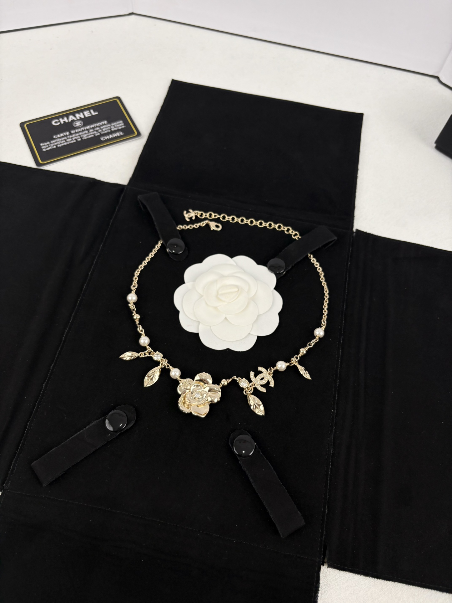 Chanel Leaves Charms Camellia Pendant Necklace - Original Replica Club