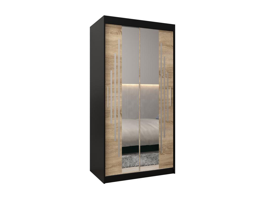 ARMARIO 1 DE PUERTAS CORREDERAS 200/100/62 2 puertas negro/Confortzx