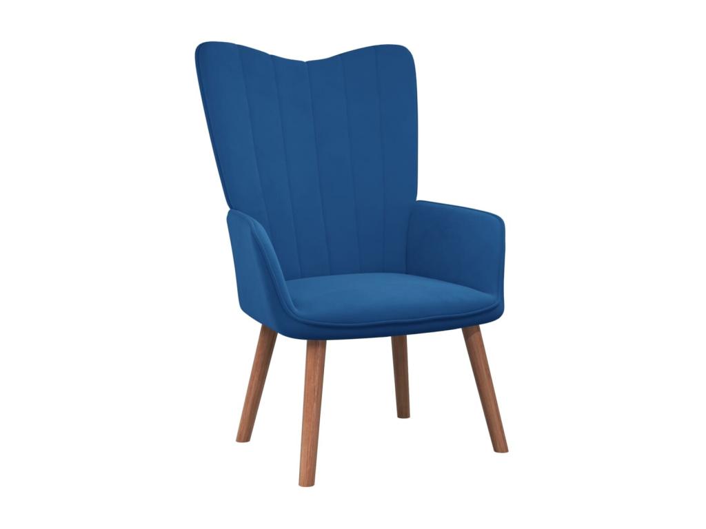 Sillón de relajación de terciopelo azul