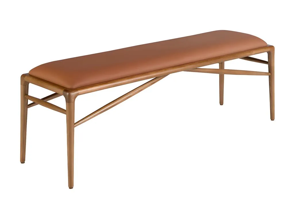 Banqueta de polipiel marrón Nidovia estilo contemporáneo ifu1990859