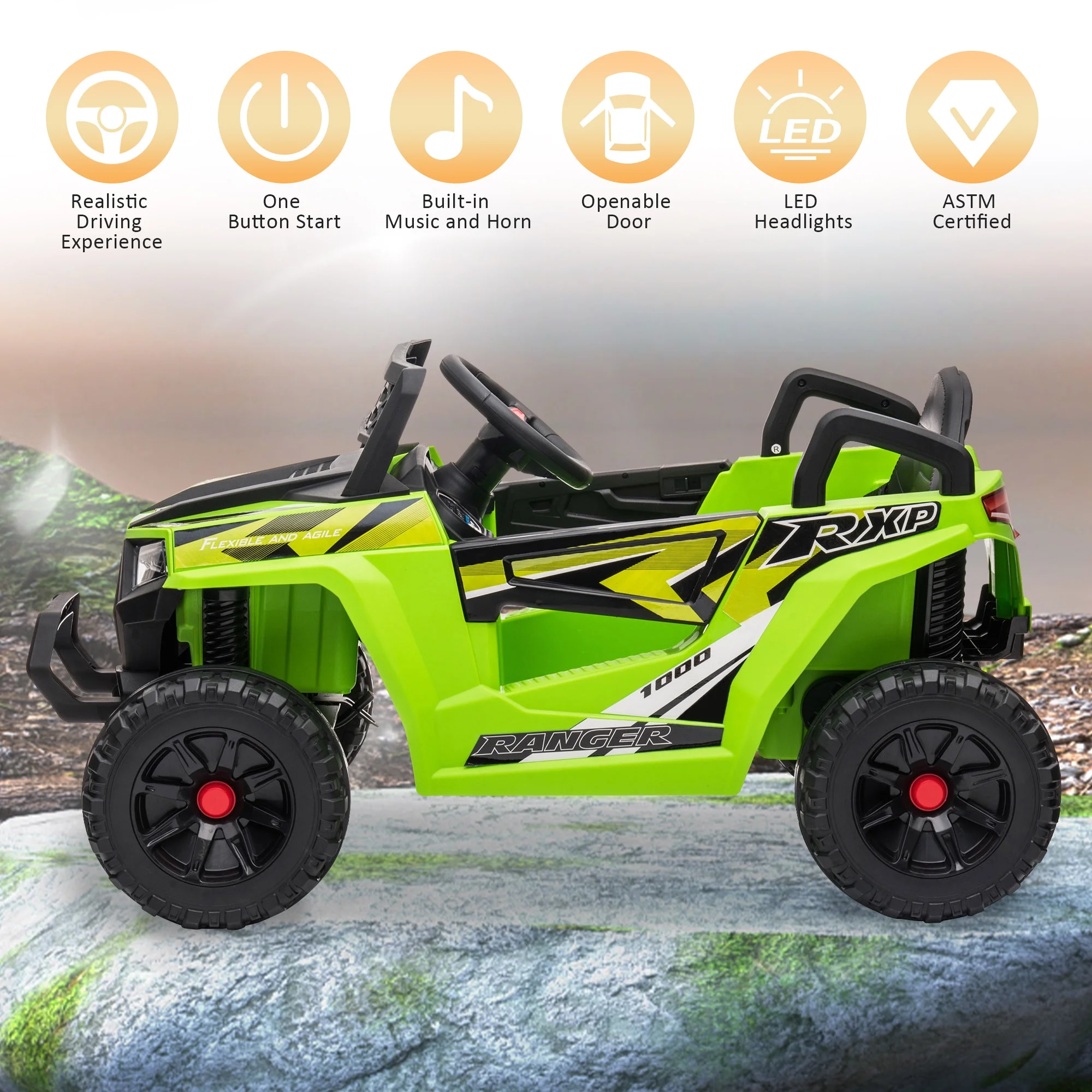 TOBBI 12V Kids Electric off-Road UTV Truck Car Battery Powered Ride on Toys for Girls with LED Headlights, Music, Horn - Image 28