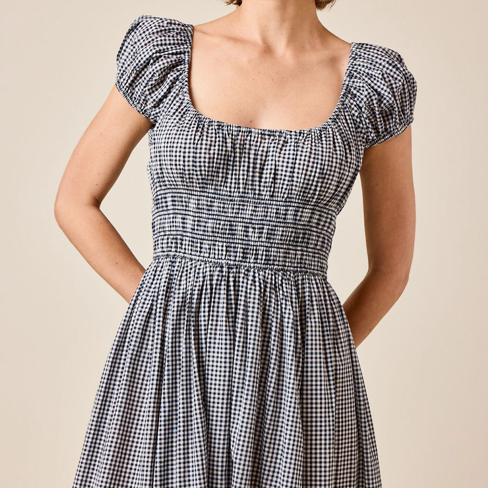 Dôen - Robe Quinley - Navy Gingham