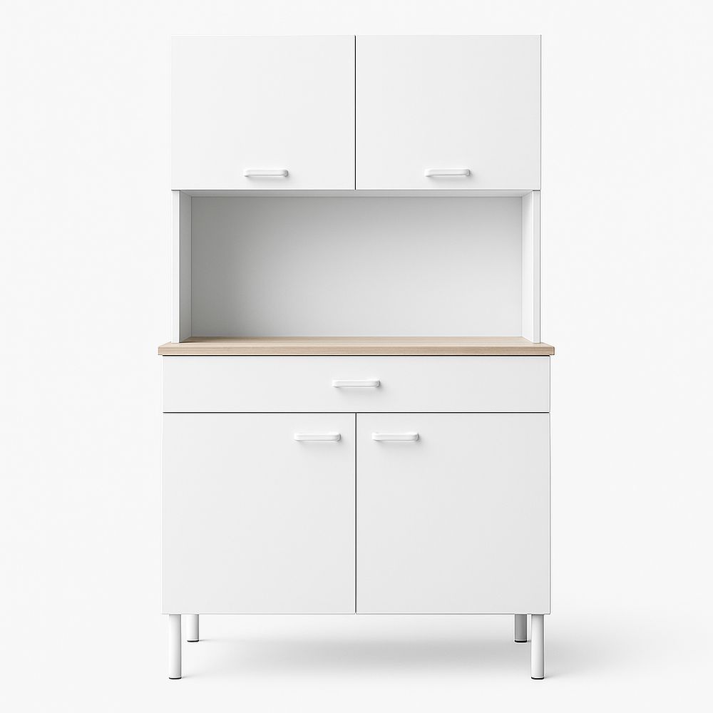 Armario de cocina blanco con estantería de madera,muebles de almacenamiento moderno,gabinete de cocina con puertas,estilo contemporáneo,120x80x40 cm