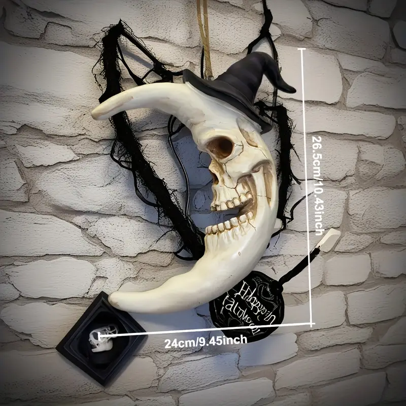 Skulloween™ – Crescent Moon Skull Ornament - Image 5 Skulloween™ – Crescent Moon Skull Ornament - Image 5