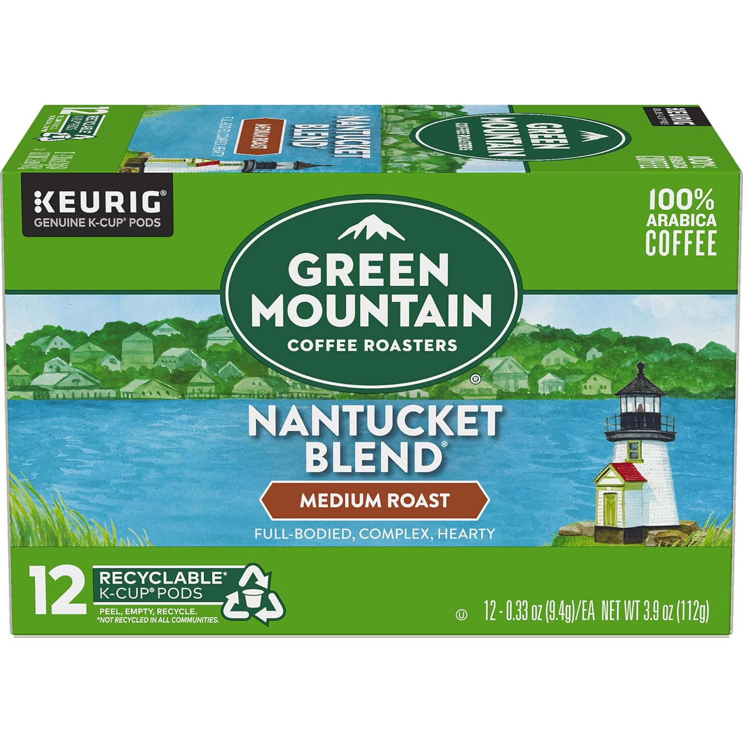 Green Mountain Coffee Roasters Nantucket Blend Keurig Single-Serve K-Cup Pods. Medium Roast Coffee. 12 Count