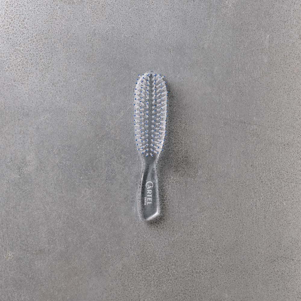 Brosse à cheveux cristal bleue - Cartel