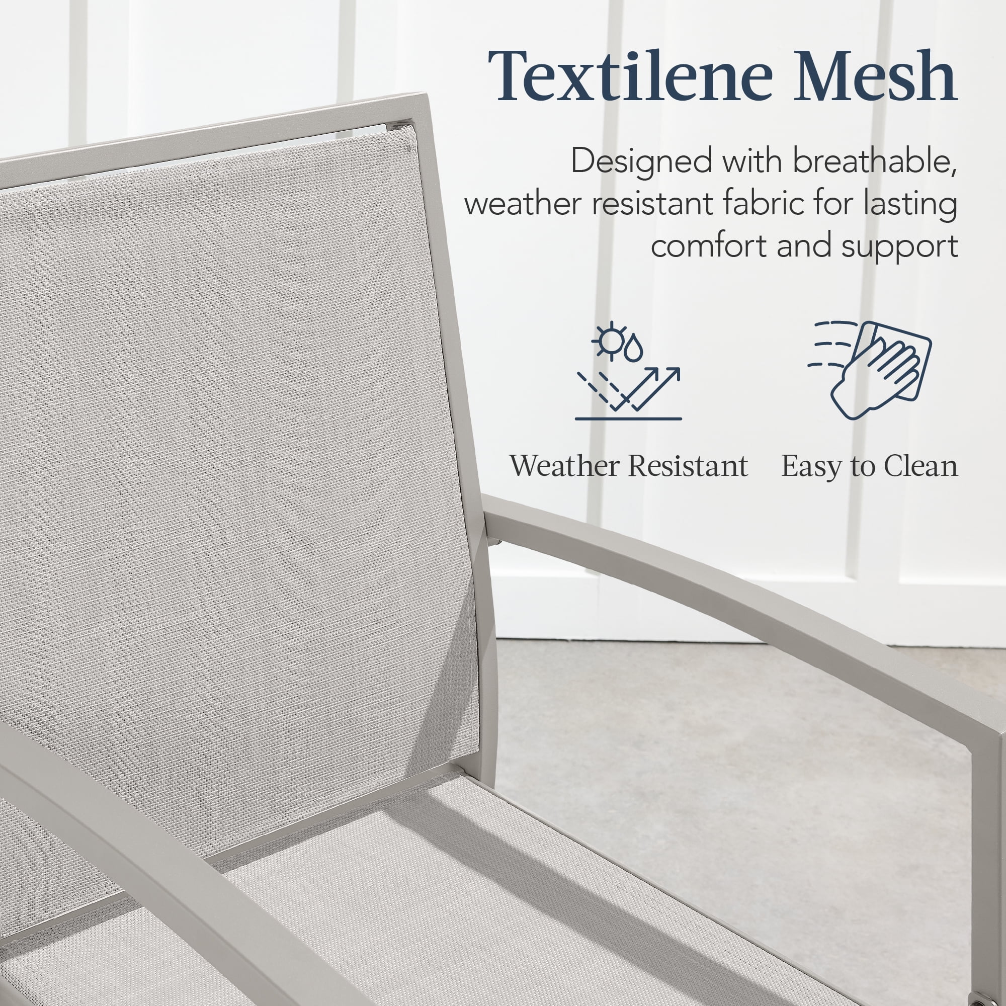 Best Choice Products Outdoor Barstools Set of 2, Bar Height Patio Chairs w/ All-Weather Mesh - Black/Black - Image 38