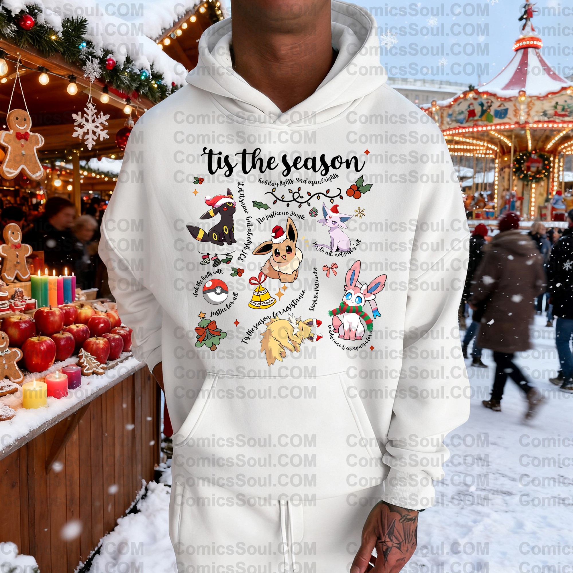 ChristmasPlus Velvet Unisex Anime Graphic Streetwear Vintage Hoodie