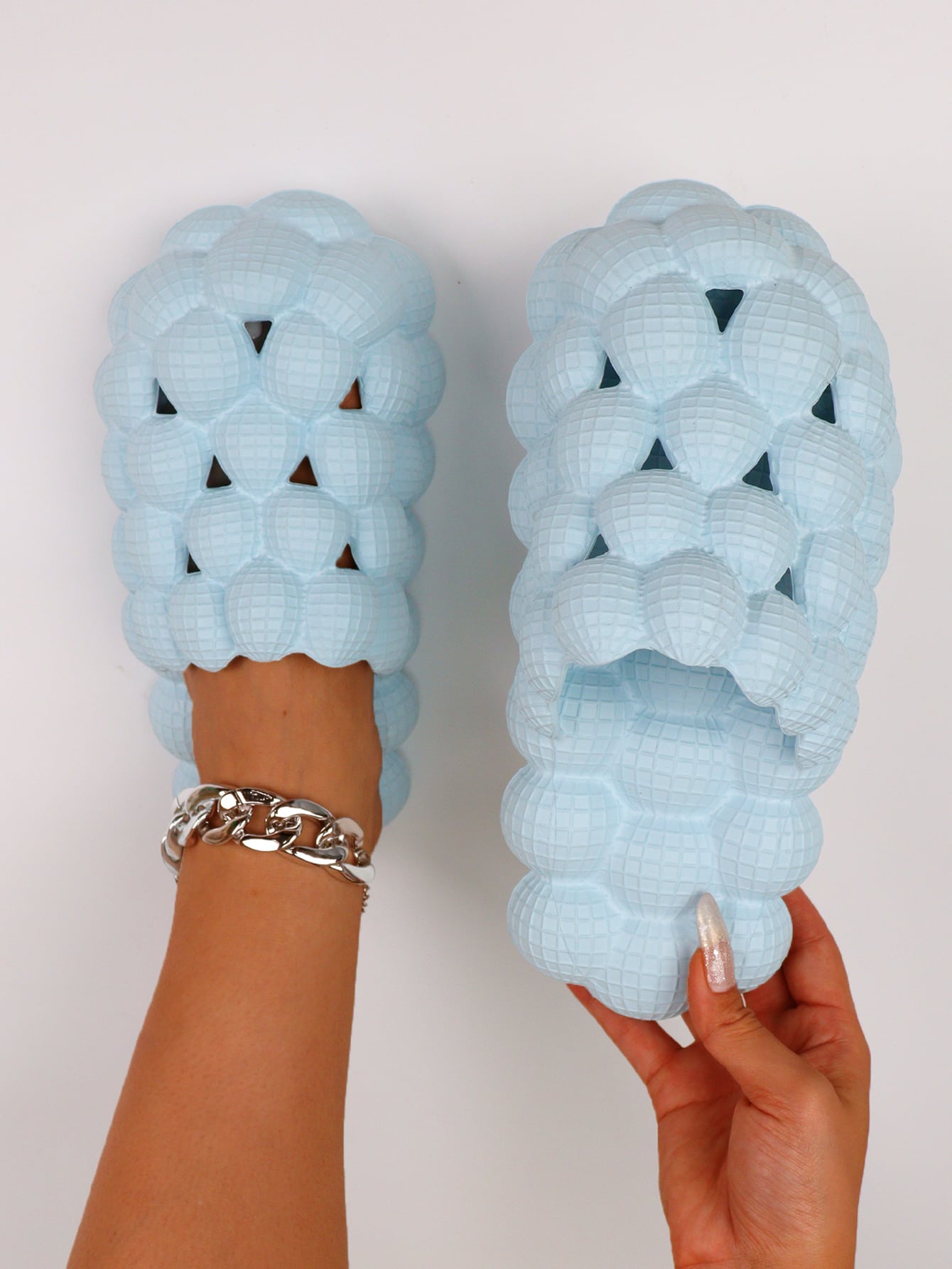 Puffy Thick-soled Bubble Shoes With Lychee Design