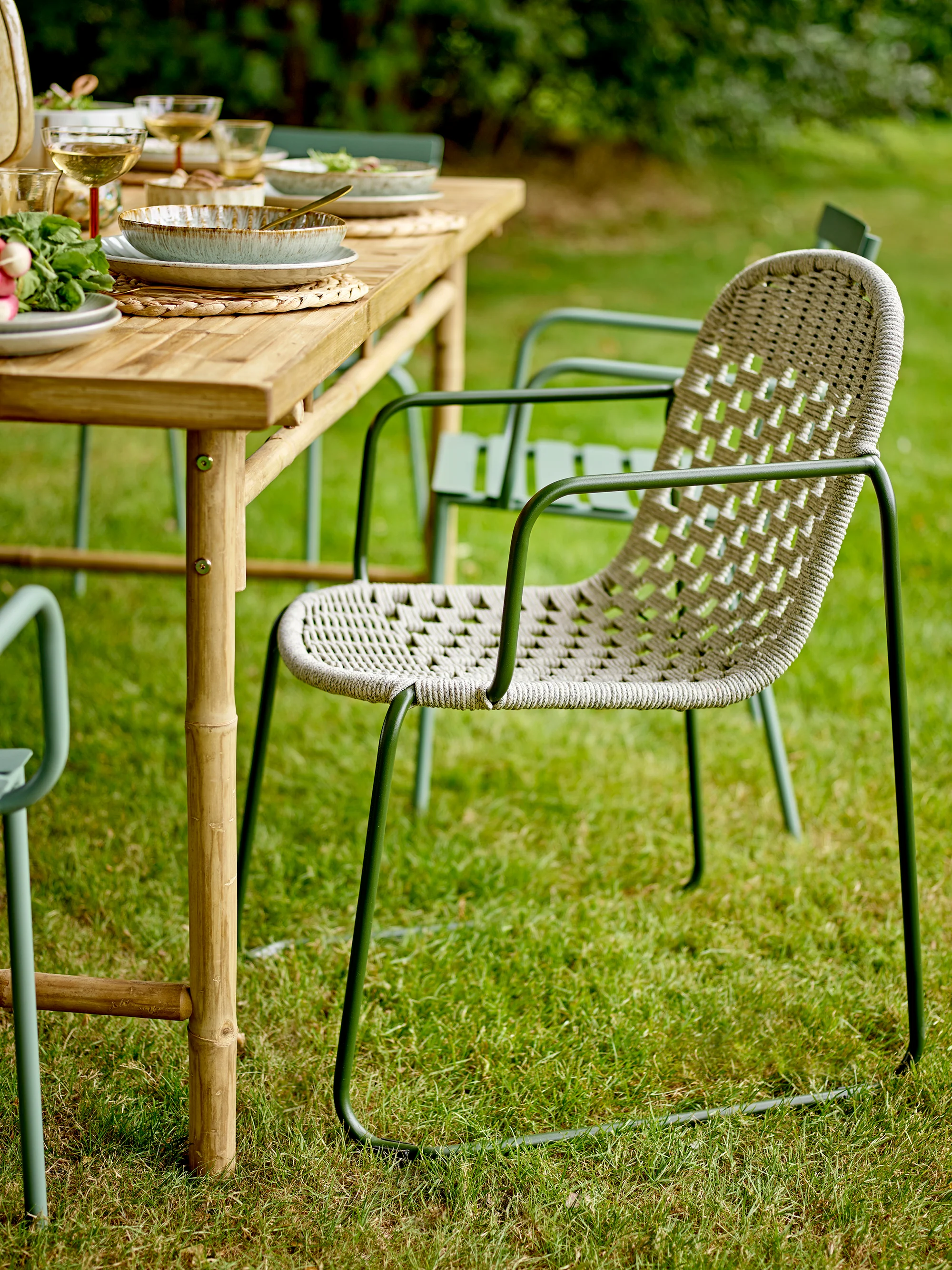 CALANA DINING CHAIR, GREEN, METAL
