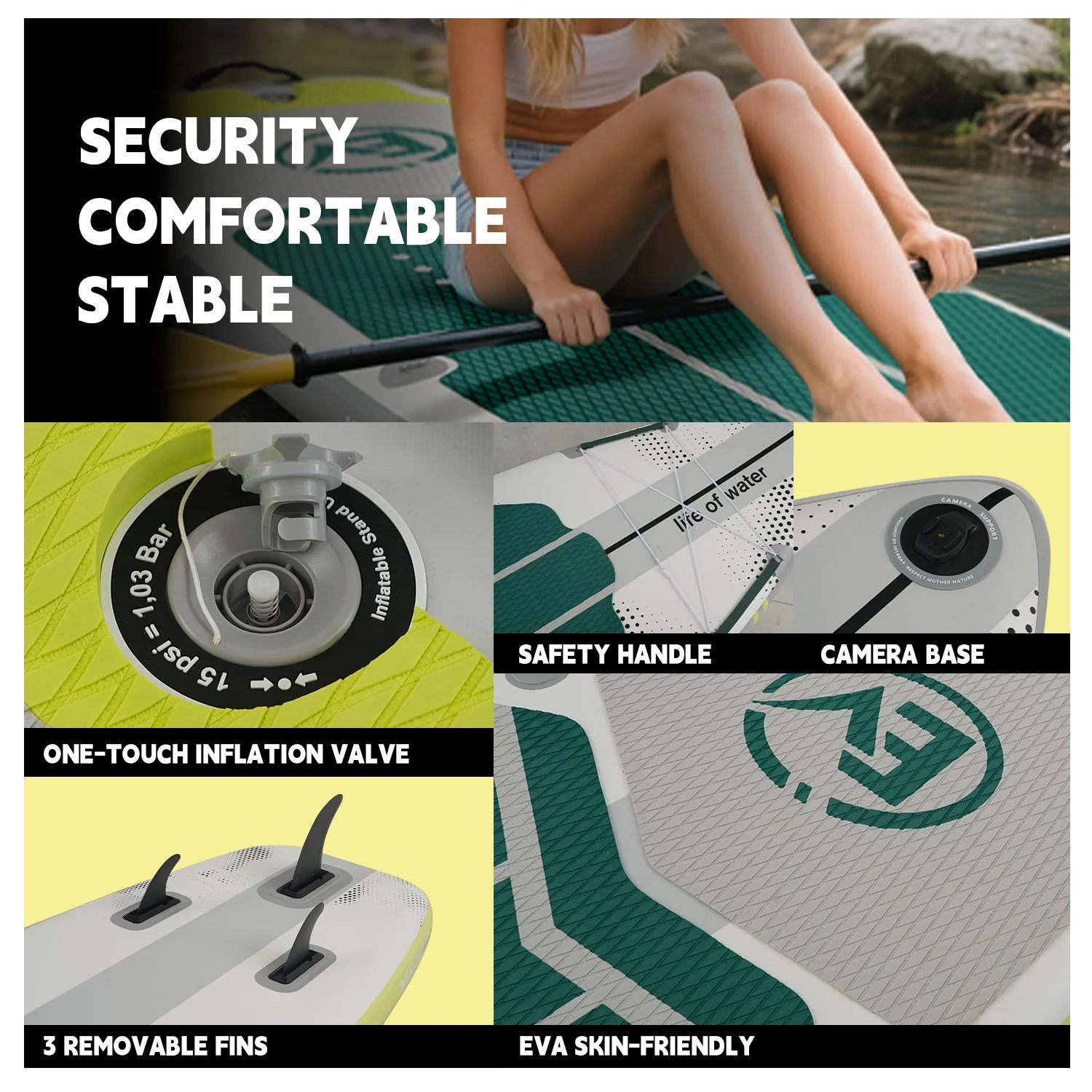 MSEASFREE Inflatable Paddle Board Stand up Paddle Board with Premium SUP Accessories - Image 22