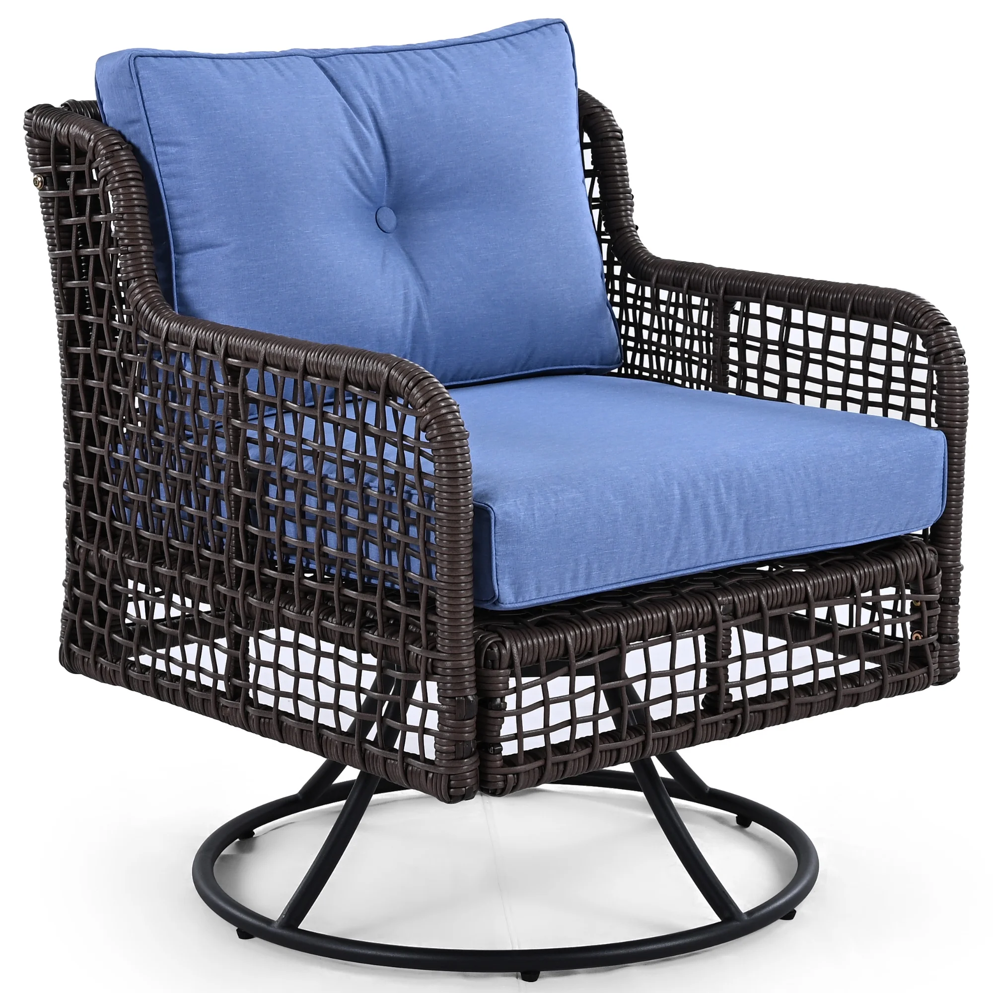 8 Pieces Outdoor Wicker Round Furniture Set, All Weather Half-Moon Sectional Patio Sofa Sets with Rectangular Coffee Table, Beige - Image 34