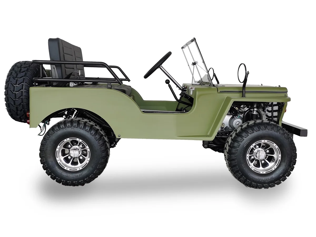 SYX MOTO 125cc Go Kart 4-Wheeler, 3-Speed + Reverse, Electric/Kick Start, 35 MPH Max Speed for Teens & Adults, Matte Green - Image 5